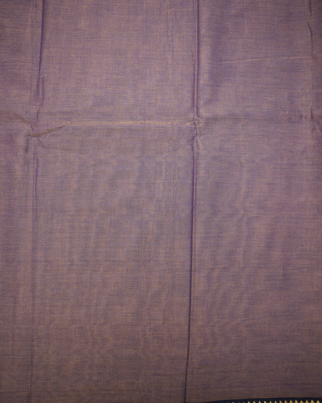 Premium Narayanapet Mercerized Cotton Saree in Smoky Taupe Brown with Elegant Small Border | Soft Finish & Lightweight Drape