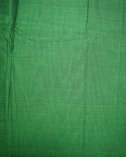 Premium Narayanapet Mercerized Cotton Saree in Deep Emerald Green with Elegant Small Border | Soft Finish & Lightweight Drape
