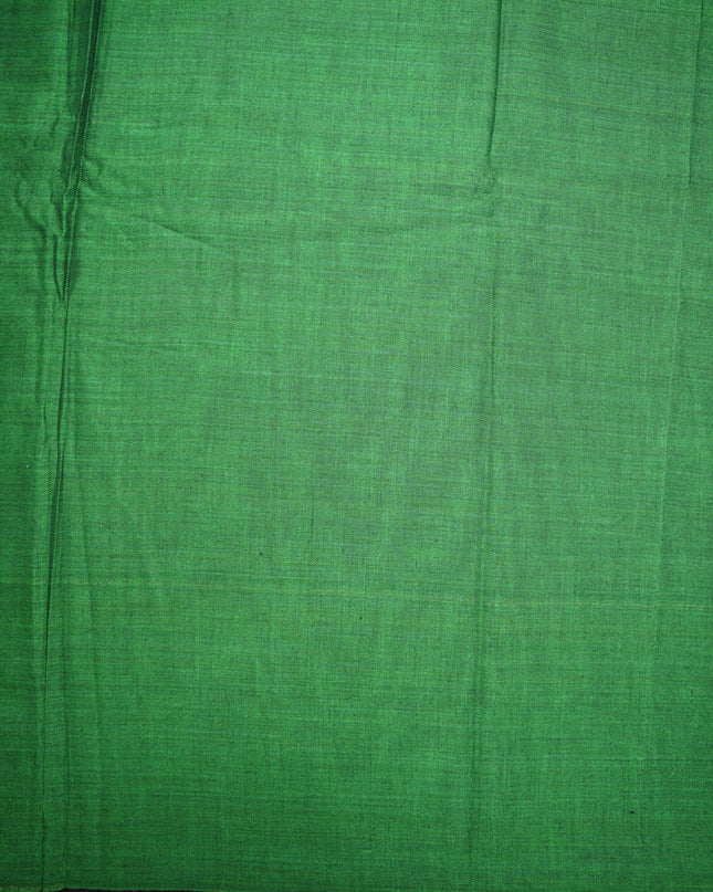 Premium Narayanapet Mercerized Cotton Saree in Deep Emerald Green with Elegant Small Border | Soft Finish & Lightweight Drape