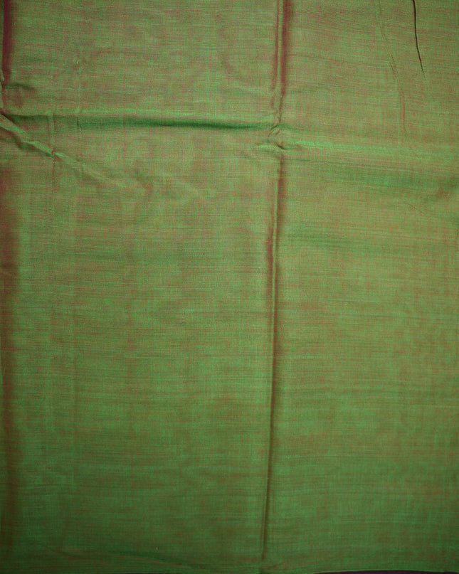 Narayanapet Mercerized Cotton Saree in Elegant Olive Green with Traditional Small Border | Soft Finish & Lightweight Drape
