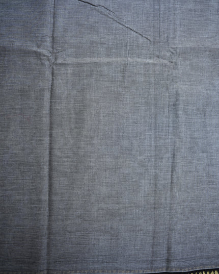 Narayanapet Mercerized Cotton Saree in Elegant Ash Grey with Traditional Small Border | Soft Finish & Lightweight Drape