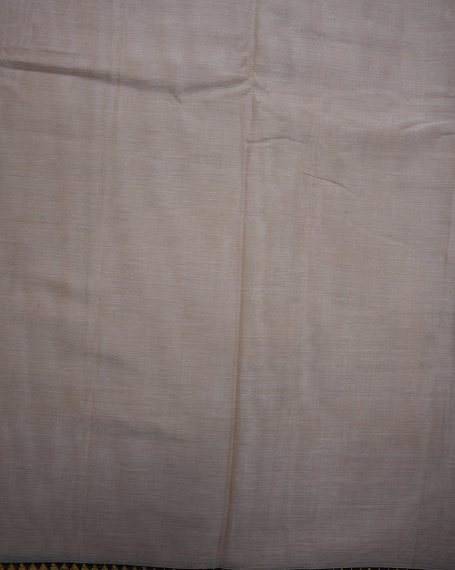 Narayanapet Mercerized Cotton Saree in Elegant Cream Beige with Traditional Small Border | Soft Finish & Lightweight Drape