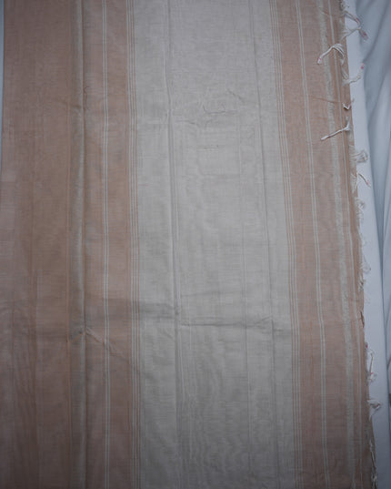 Narayanapet Mercerized Cotton Saree in Elegant Cream Beige with Traditional Small Border | Soft Finish & Lightweight Drape