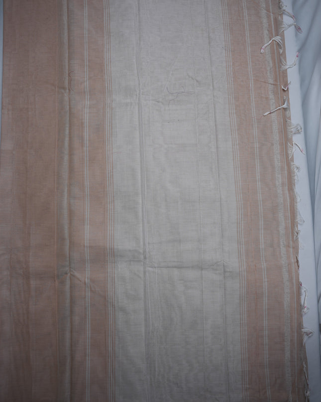Narayanapet Mercerized Cotton Saree in Elegant Cream Beige with Traditional Small Border | Soft Finish & Lightweight Drape