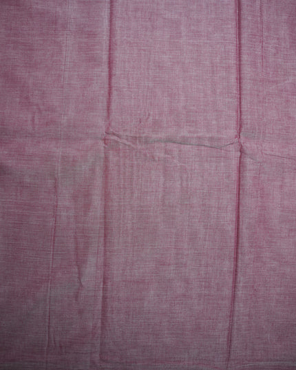 Narayanapet Mercerized Cotton Saree in Elegant Dusty Rose Pink with Traditional Small Border | Soft Finish & Lightweight Drape
