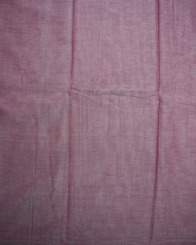 Narayanapet Mercerized Cotton Saree in Elegant Dusty Rose Pink with Traditional Small Border | Soft Finish & Lightweight Drape