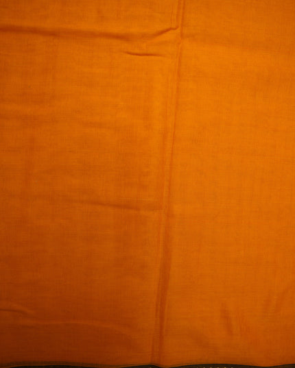 Narayanapet Mercerized Cotton Saree in Vibrant Tangerine Orange with Traditioanal Small Border | Soft Finish & Lightweight Drape