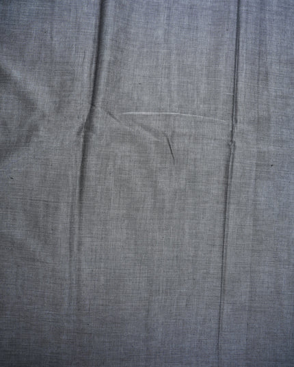 Narayanapet Mercerized Cotton Saree in Elegant Ash Grey with Traditional Small Border | Soft Finish & Lightweight Drape