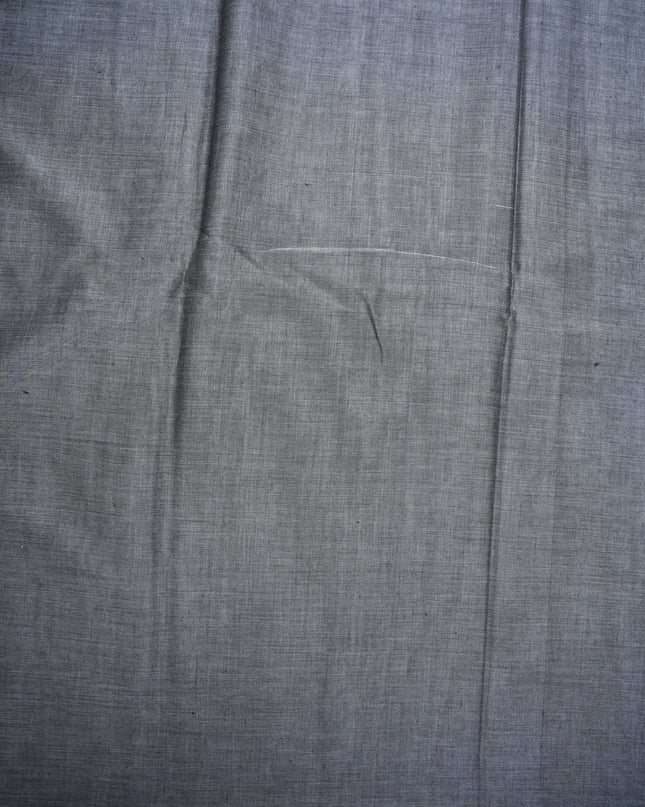Narayanapet Mercerized Cotton Saree in Elegant Ash Grey with Traditional Small Border | Soft Finish & Lightweight Drape