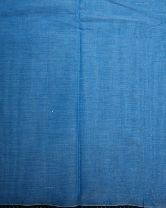 Premium Narayanapet Mercerized Cotton Saree in Sky Blue with Traditional Small Border | Soft Finish & Lightweight Drape