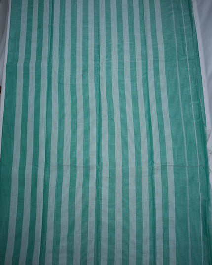 Premium Narayanapet Mercerized Cotton Saree in Elegant Aqua Green with Traditional Small Border | Soft Finish & Lightweight Drape