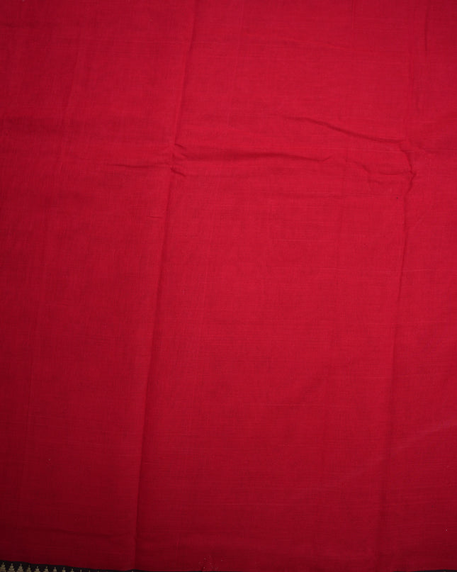 Premium Narayanapet Mercerized Cotton Saree in Vibrant Rani Pink with Traditional Small Border | Soft Finish & Lightweight Drape