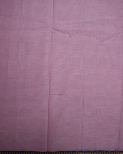 Premium Narayanapet Mercerized Cotton Saree in Elegant Baby Pink with Traditional Small Border | Soft Finish & Lightweight Drape