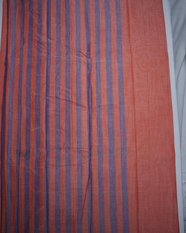 Premium Narayanapet Mercerized Cotton Saree in Soft Peach Pink with Traditional Elephant-Peacock Border | Soft Finish & Lightweight Drape