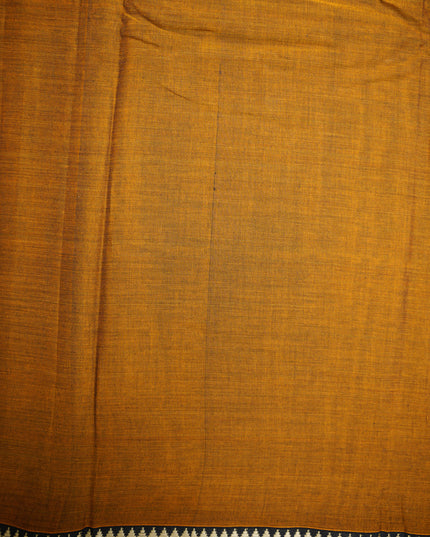 Premium Narayanapet Mercerized Cotton Saree in Rich Rust Brown with Traditional Elephant-Peacock Border | Soft Finish & Lightweight Drape