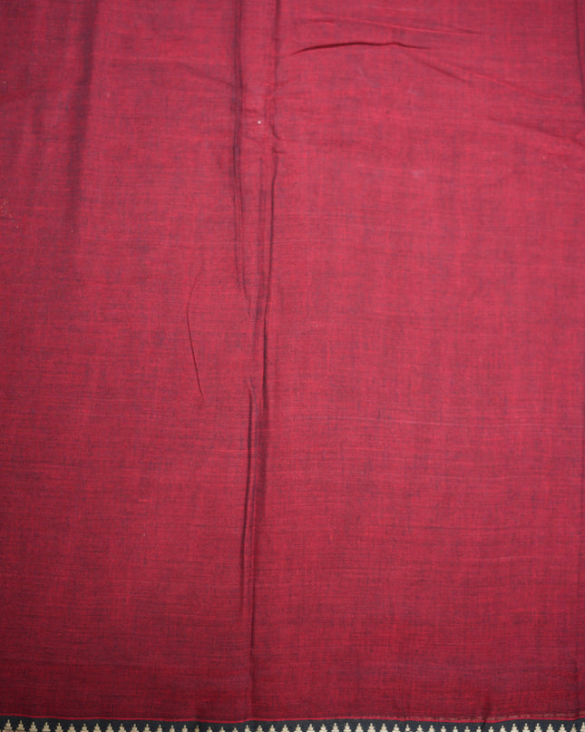 Premium Narayanapet Mercerized Cotton Saree in Rich Maroon Red with Traditional Small Border | Soft Finish & Lightweight Drape