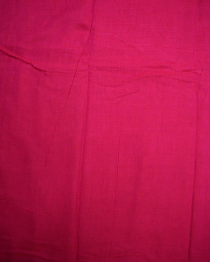 Premium Narayanapet Mercerized Cotton Saree in Vibrant Rani Pink with Traditional Small Border | Soft Finish & Lightweight Drape