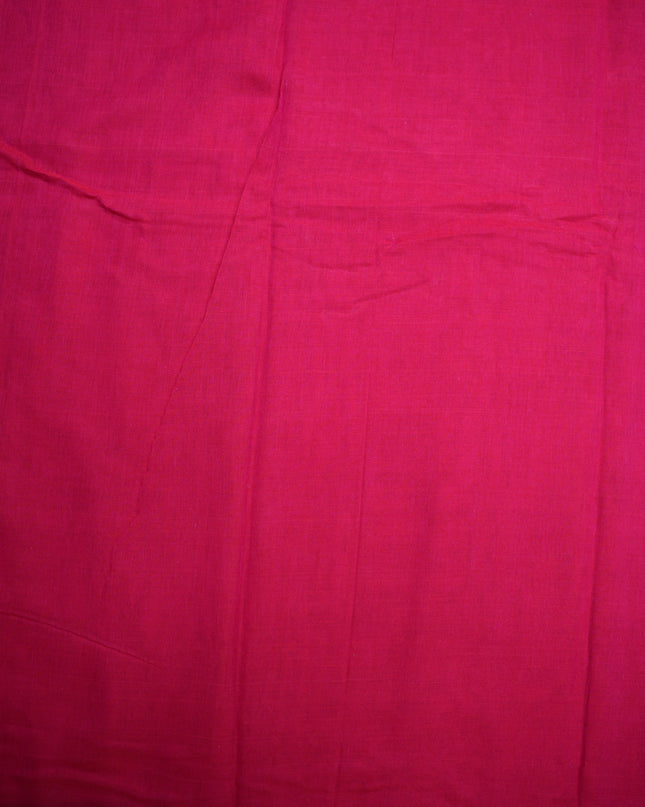 Premium Narayanapet Mercerized Cotton Saree in Vibrant Rani Pink with Traditional Small Border | Soft Finish & Lightweight Drape