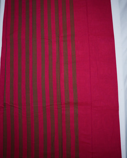 Premium Narayanapet Mercerized Cotton Saree in Vibrant Rani Pink with Traditional Small Border | Soft Finish & Lightweight Drape