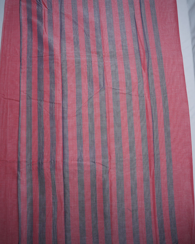 Narayanapet Mercerized Cotton Saree in Elegant Baby Pink with Traditional Elephant-Peacock Border | Soft Finish & Lightweight Drape