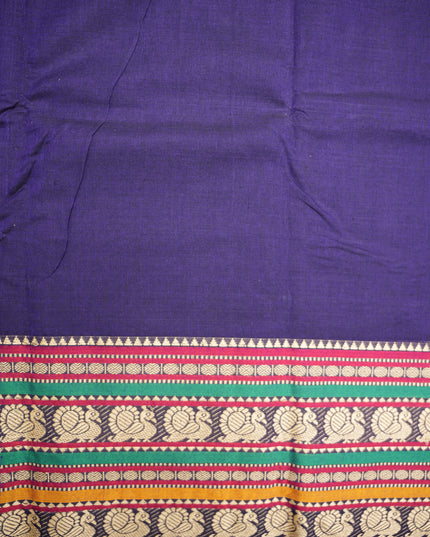 Narayanapet Mercerized Cotton Saree in Elegant Royal Blue with Traditional Border | Soft Finish & Lightweight Drape