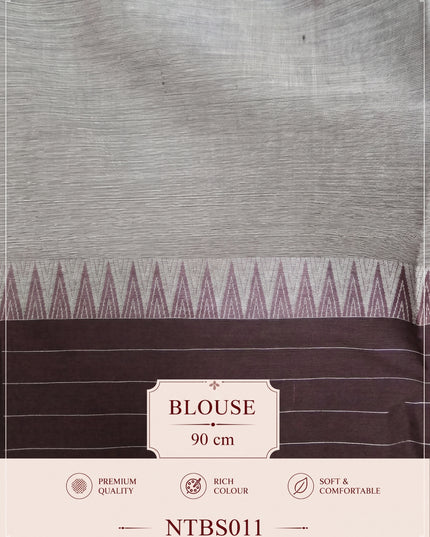 Premium Handwoven Cotton Saree in Off White & Purple Grey with Traditional Temple Border | Soft & Breathable Daily Wear Saree