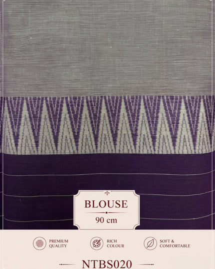 Premium Handwoven Cotton Saree in Off White & Lavender Purple with Traditional Temple Border | Soft & Breathable Daily Wear Saree