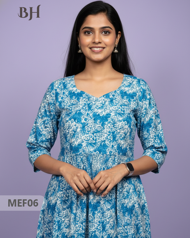 Mul Cotton Maternity & Feeding Frock – Sky Blue
