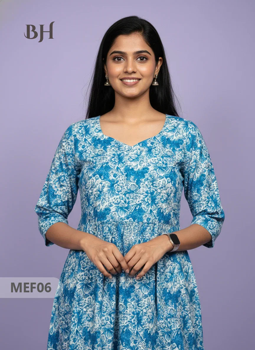 Mul Cotton Maternity & Feeding Frock – Sky Blue