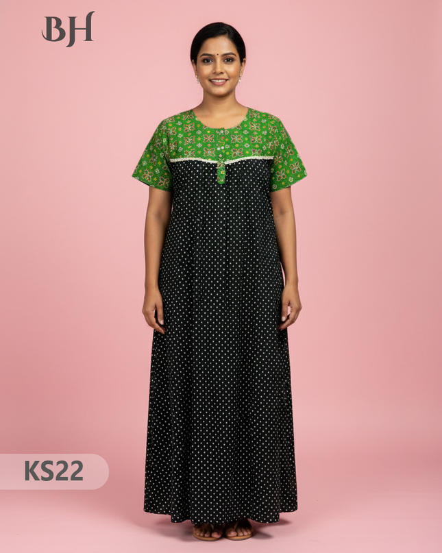 Cotton Printed Nighties | Comfortable Free Size Nightwear for Women