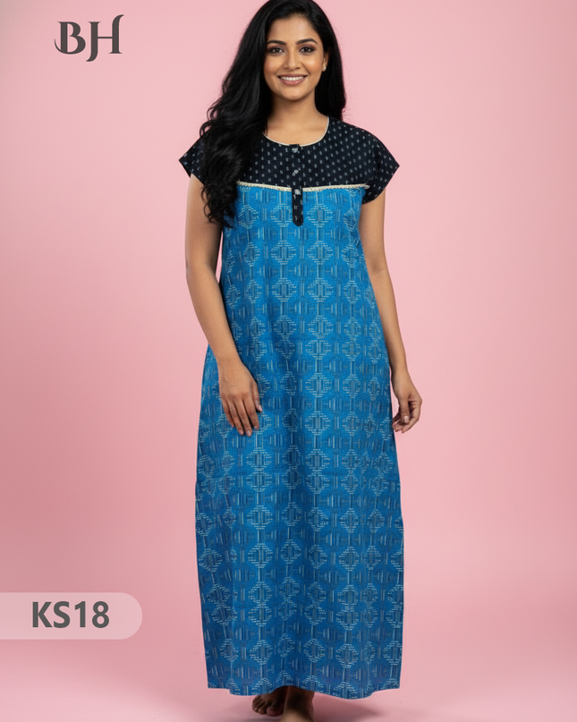 Cotton Printed Nighties | Comfortable Free Size Nightwear for Women