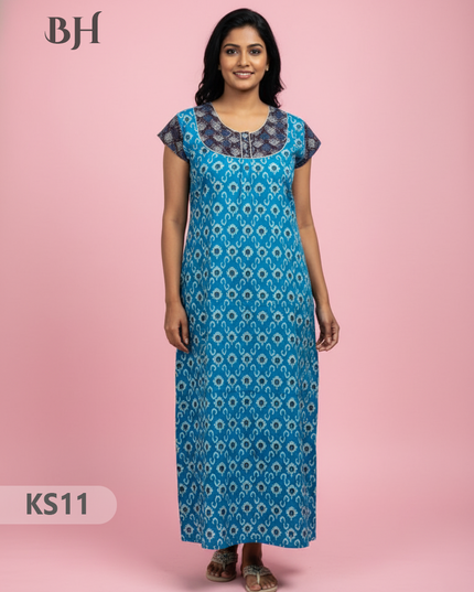 Cotton Printed Nighties | Comfortable Free Size Nightwear for Women