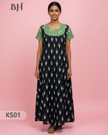 Cotton Printed Nighties | Comfortable Free Size Nightwear for Women