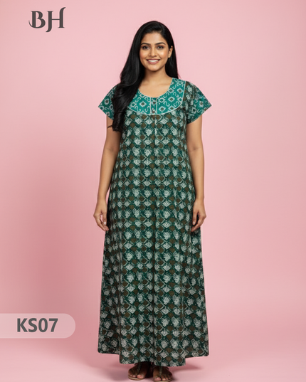 Cotton Printed Nighties | Comfortable Free Size Nightwear for Women