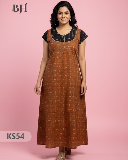 Cotton Printed Nighties | Comfortable Free Size Nightwear for Women