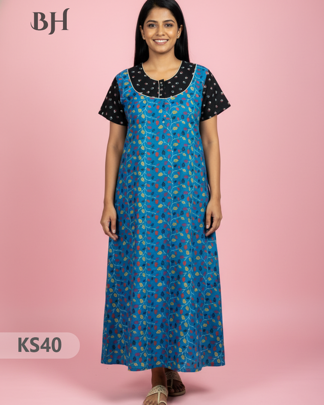 Cotton Printed Nighties | Comfortable Free Size Nightwear for Women