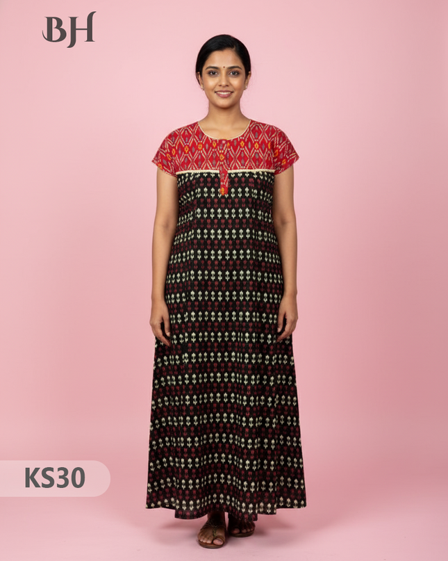 Cotton Printed Nighties | Comfortable Free Size Nightwear for Women