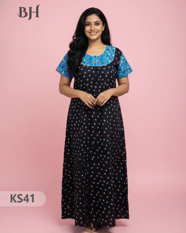 Cotton Printed Nighties | Comfortable Free Size Nightwear for Women