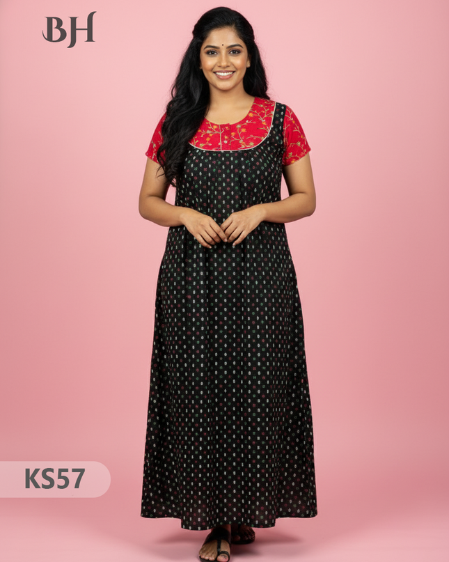 Cotton Printed Nighties | Comfortable Free Size Nightwear for Women