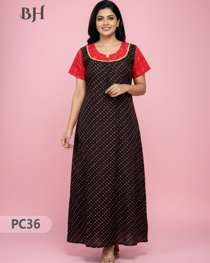Cotton Printed Nighties | Comfortable Free Size Nightwear for Women