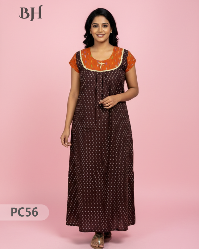 Cotton Printed Nighties | Comfortable Free Size Nightwear for Women
