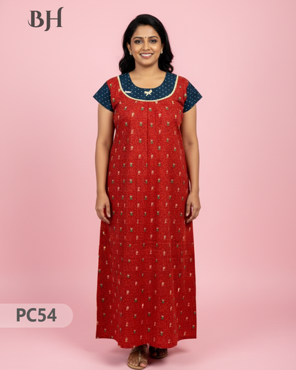 Cotton Printed Nighties | Comfortable Free Size Nightwear for Women