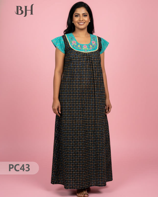 Cotton Printed Nighties | Comfortable Free Size Nightwear for Women