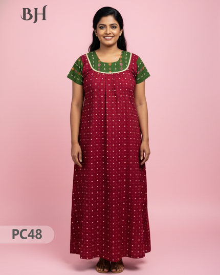 Cotton Printed Nighties | Comfortable Free Size Nightwear for Women