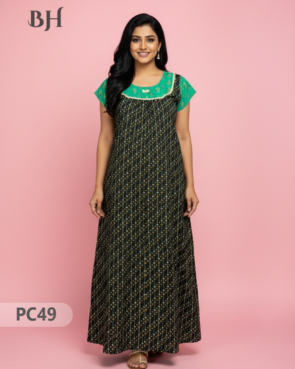 Cotton Printed Nighties | Comfortable Free Size Nightwear for Women