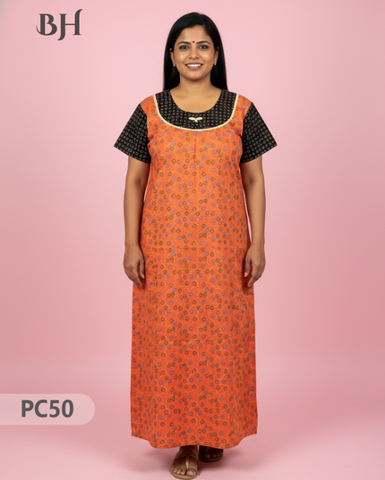 Cotton Printed Nighties | Comfortable Free Size Nightwear for Women