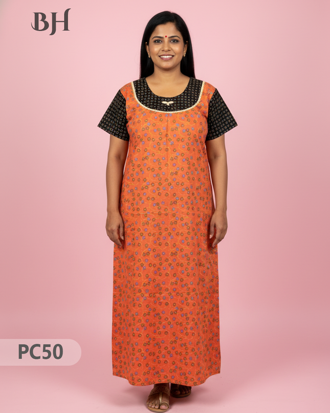 Cotton Printed Nighties | Comfortable Free Size Nightwear for Women