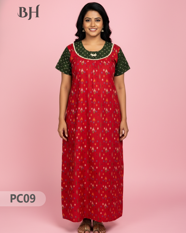 Cotton Printed Nighties | Comfortable Free Size Nightwear for Women