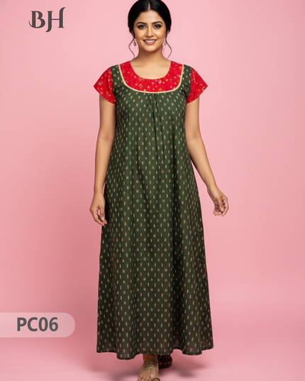 Cotton Printed Nighties | Comfortable Free Size Nightwear for Women