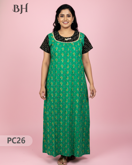 Cotton Printed Nighties | Comfortable Free Size Nightwear for Women